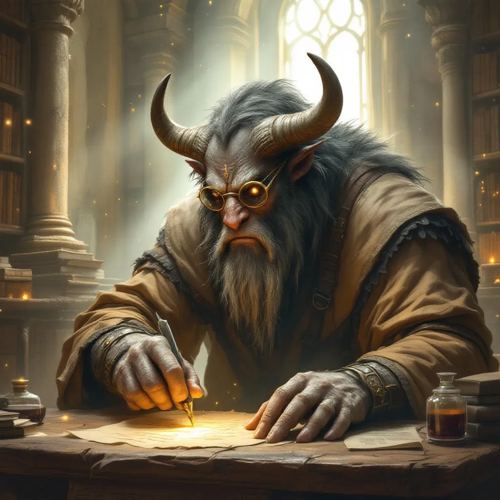 Thrum, a Minotaur Monk — D&D 5e NPC portrait