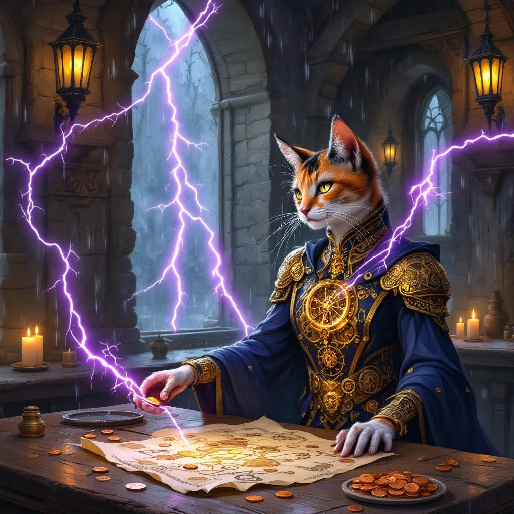 Rhythmic Paws, a Tabaxi Wizard — D&D 5e NPC portrait