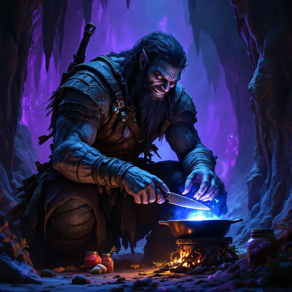 Thulga Gathakanathi, a Goliath Ranger — D&D 5e NPC portrait