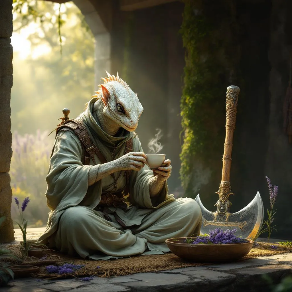 Sseth-Koss, a Lizardfolk Barbarian — D&D 5e NPC portrait