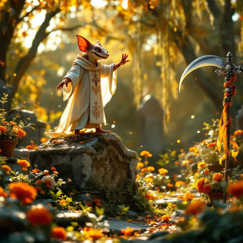 Pip-Pip Marigold-Heart, a Kobold Cleric — D&D 5e NPC portrait