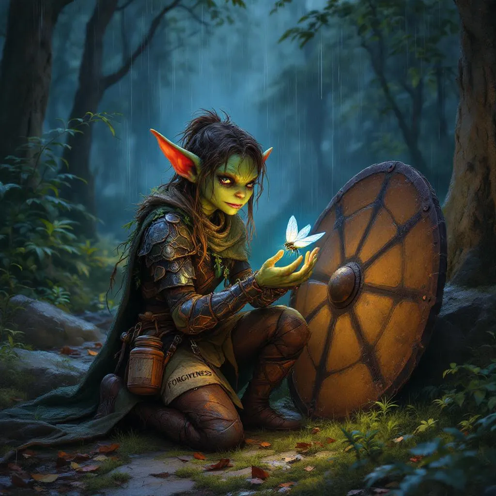 Sprout, a Goblin Paladin — D&D 5e NPC portrait
