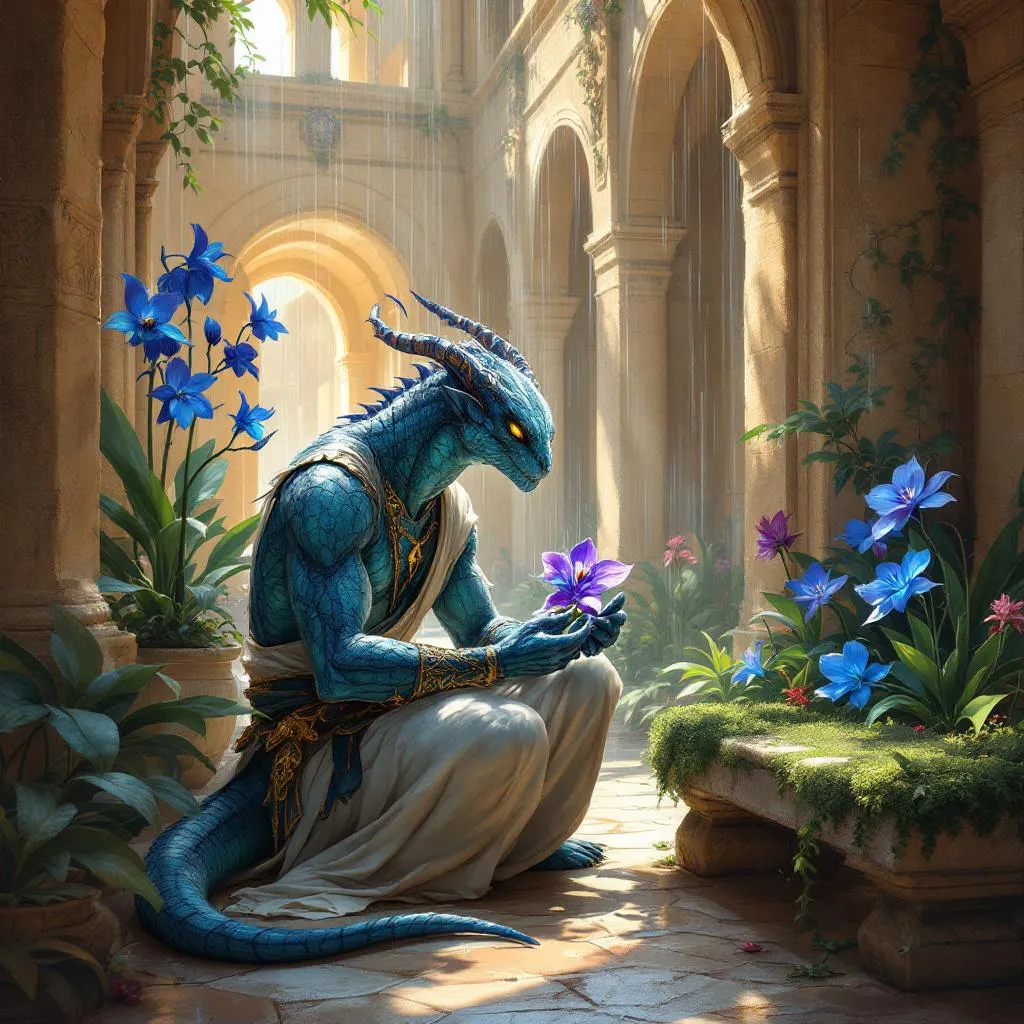 Sslithas Vane, a Pureblood Yuan-ti Cleric — D&D 5e NPC portrait