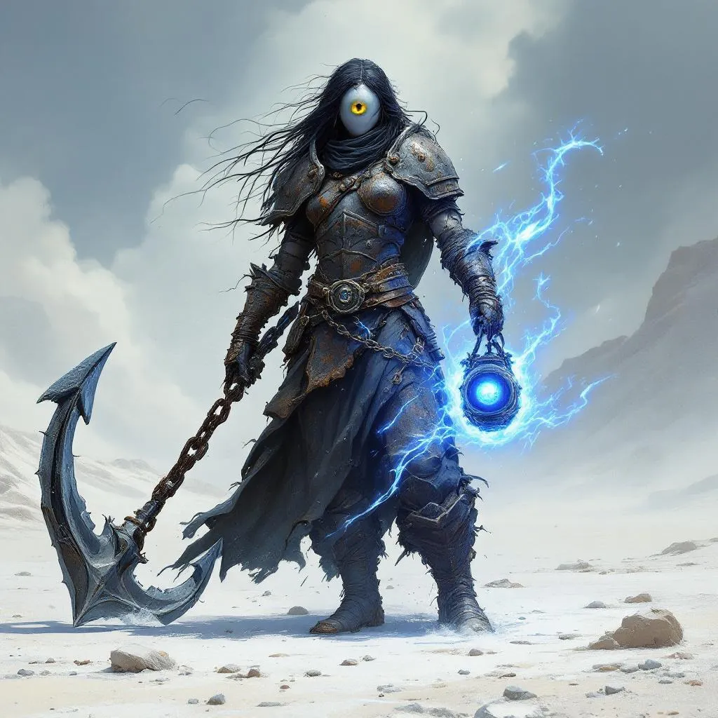 Thalassa Vane, a Fallen (Deep-Corrupted) Aasimar Paladin — D&D 5e NPC portrait