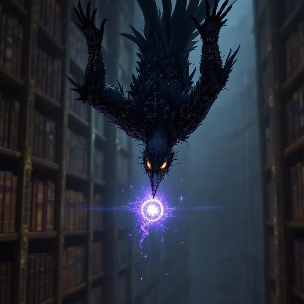 Krowen 'Glass-Feather' Vane, a Kenku Fighter — D&D 5e NPC portrait