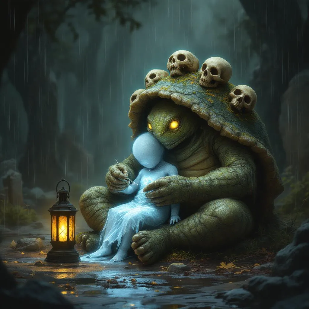 Koro 'Deep-Waters', a Tortle Wizard — D&D 5e NPC portrait