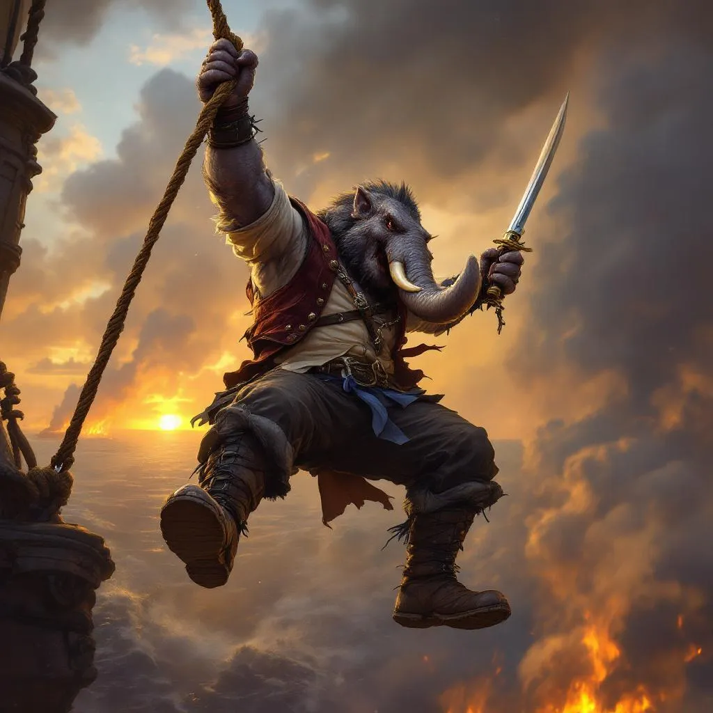 Barnaby 'Brightusk', a Loxodon Rogue — D&D 5e NPC portrait