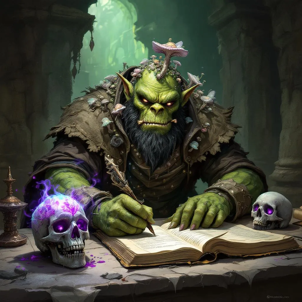 Throk Vane-Grave, a Orc Wizard — D&D 5e NPC portrait