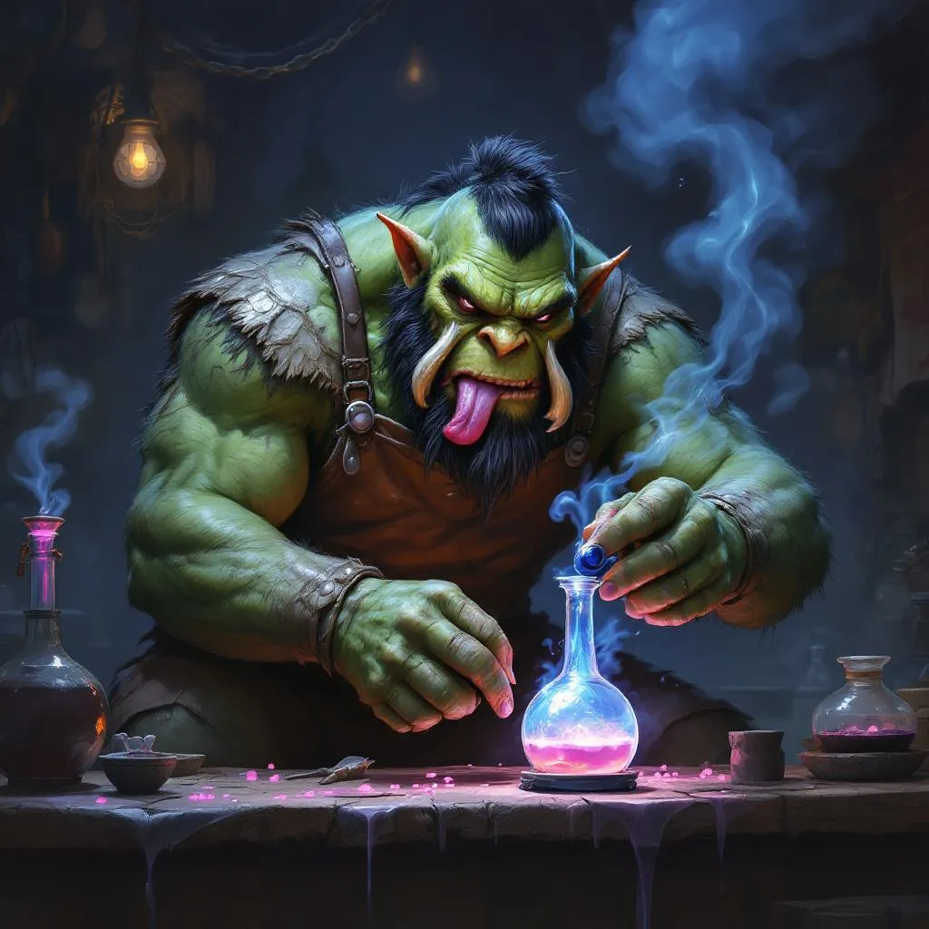 Groth-Ka, a Orc Artificer — D&D 5e NPC portrait