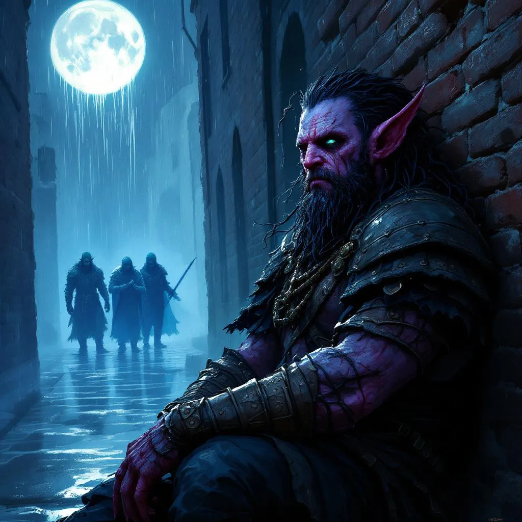 Vesper of the Hallowed Husks, a Changeling Barbarian — D&D 5e NPC portrait