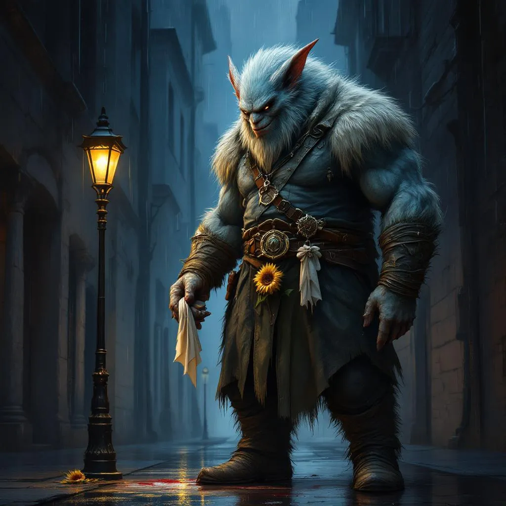 Vaelin Sureshot, a Firbolg Rogue — D&D 5e NPC portrait