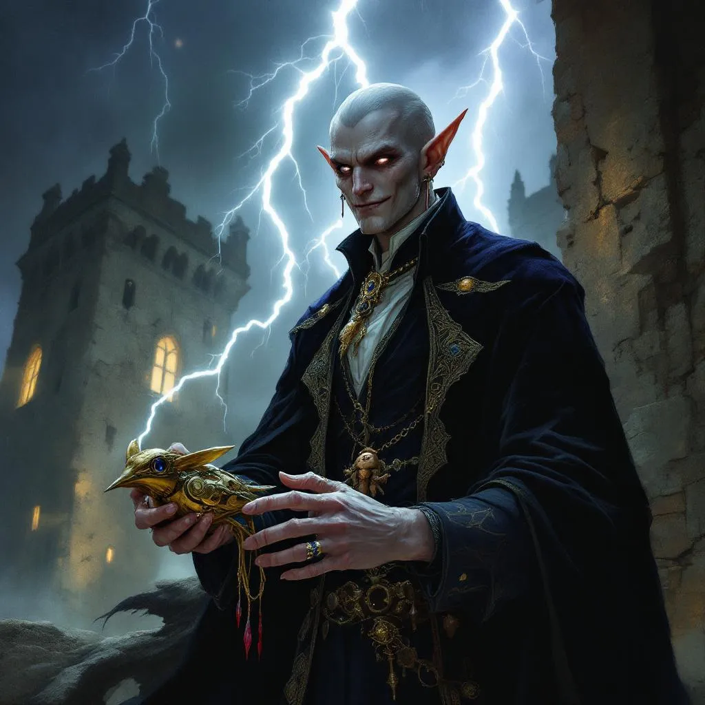 Althier Solari, a High Elf Elf Bard — D&D 5e NPC portrait