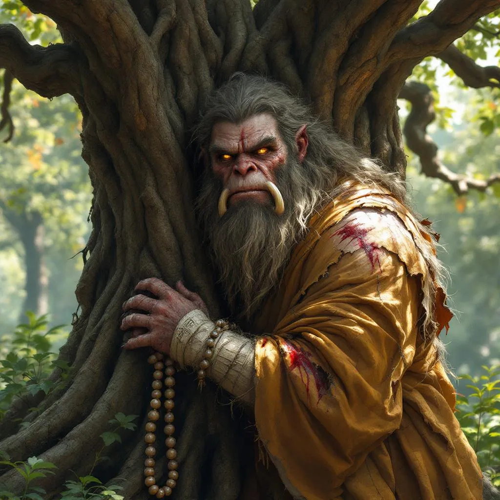 Korla Gentlefang, a Bugbear Monk — D&D 5e NPC portrait