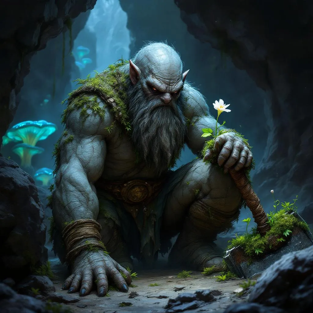 Kaelen Slatebeard, a Duergar Dwarf Druid — D&D 5e NPC portrait