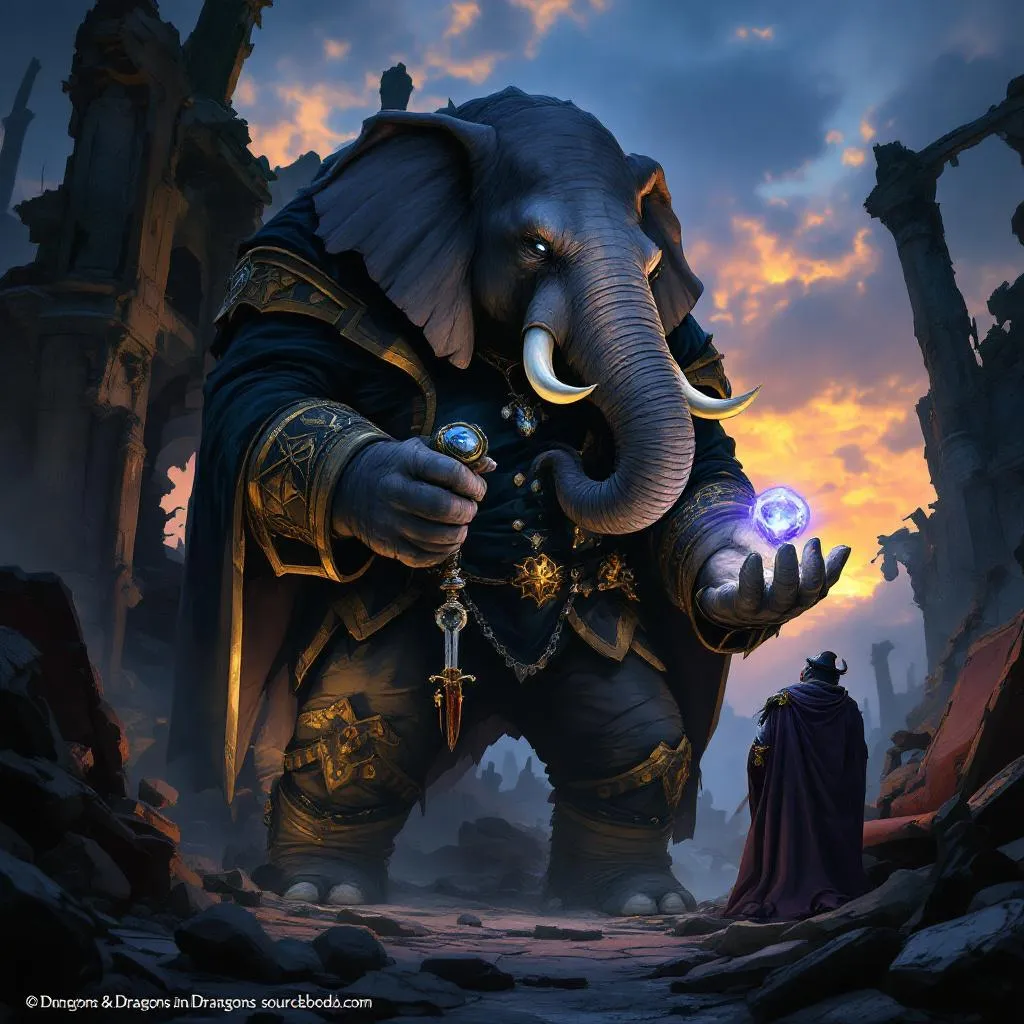 Varrick Tusk-Honor, a Loxodon Rogue — D&D 5e NPC portrait